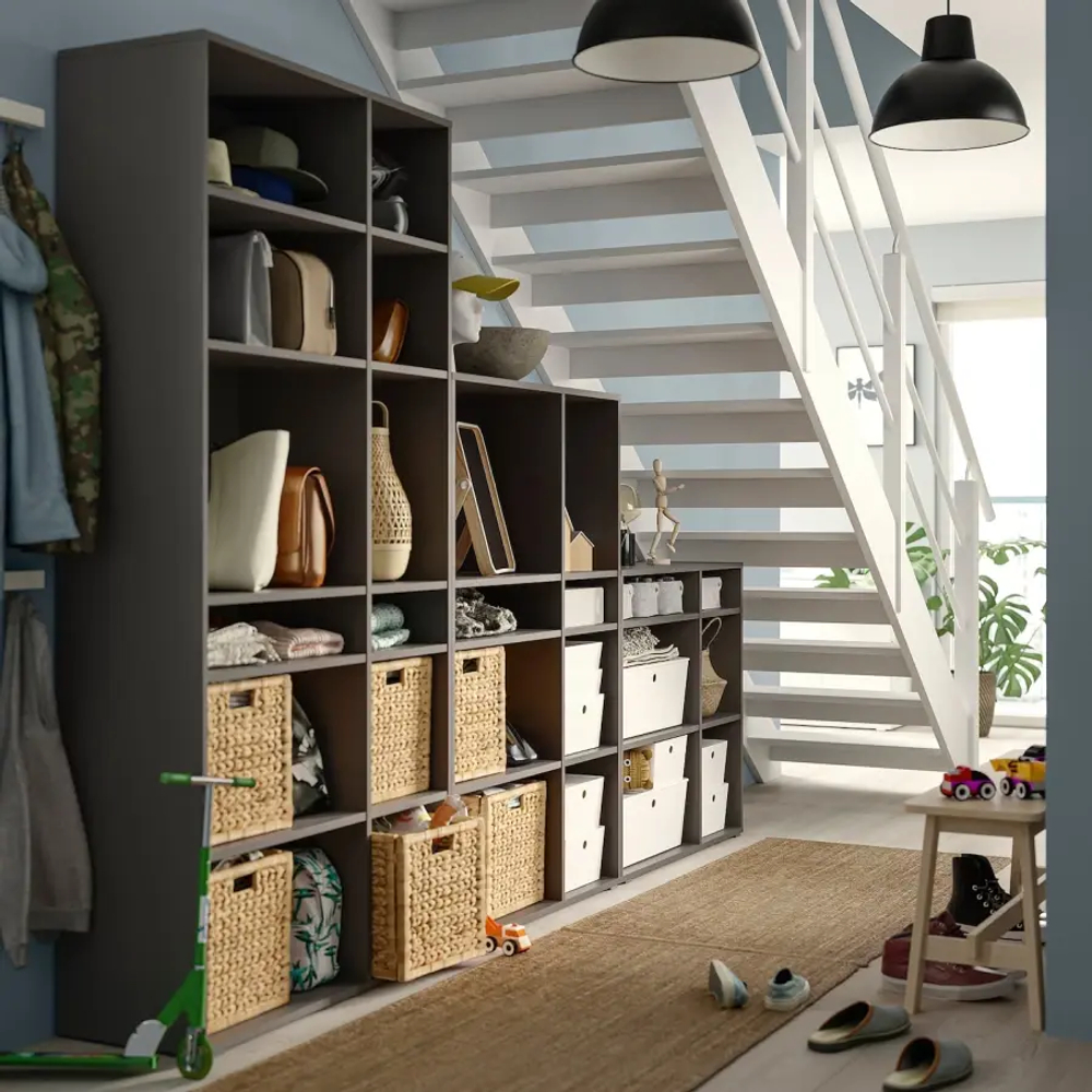 Комбинация для хранения - VIHALS  IKEA/ ВИХАЛС ИКЕА, 286х37х200 см, серый