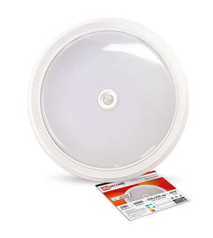 Светильник светодиодный СПБ-2Д-КРУГ 20Вт 4000К 1400лм 230В 250мм с датчиком бел. IN HOME 4690612020709