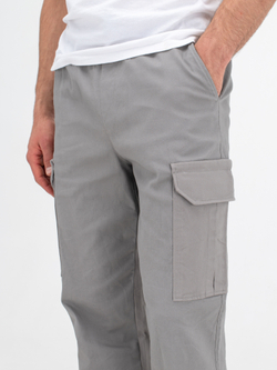 Карго джоггеры прямые. Серые
