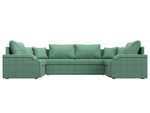 Диван П-образный Николь, Амур 11 зеленый, Рогожка, 125912