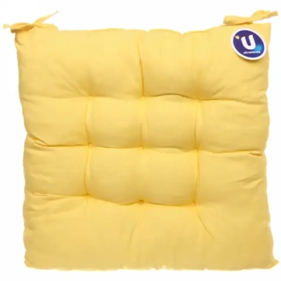 Сидушка на стул 40*40см «ИДЕА» цвет желтый