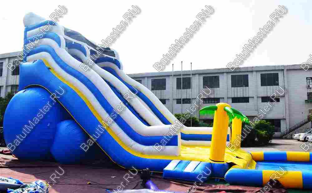 Надувная водная горка с бассейном «Пляжный оазис», 16*7*7 м