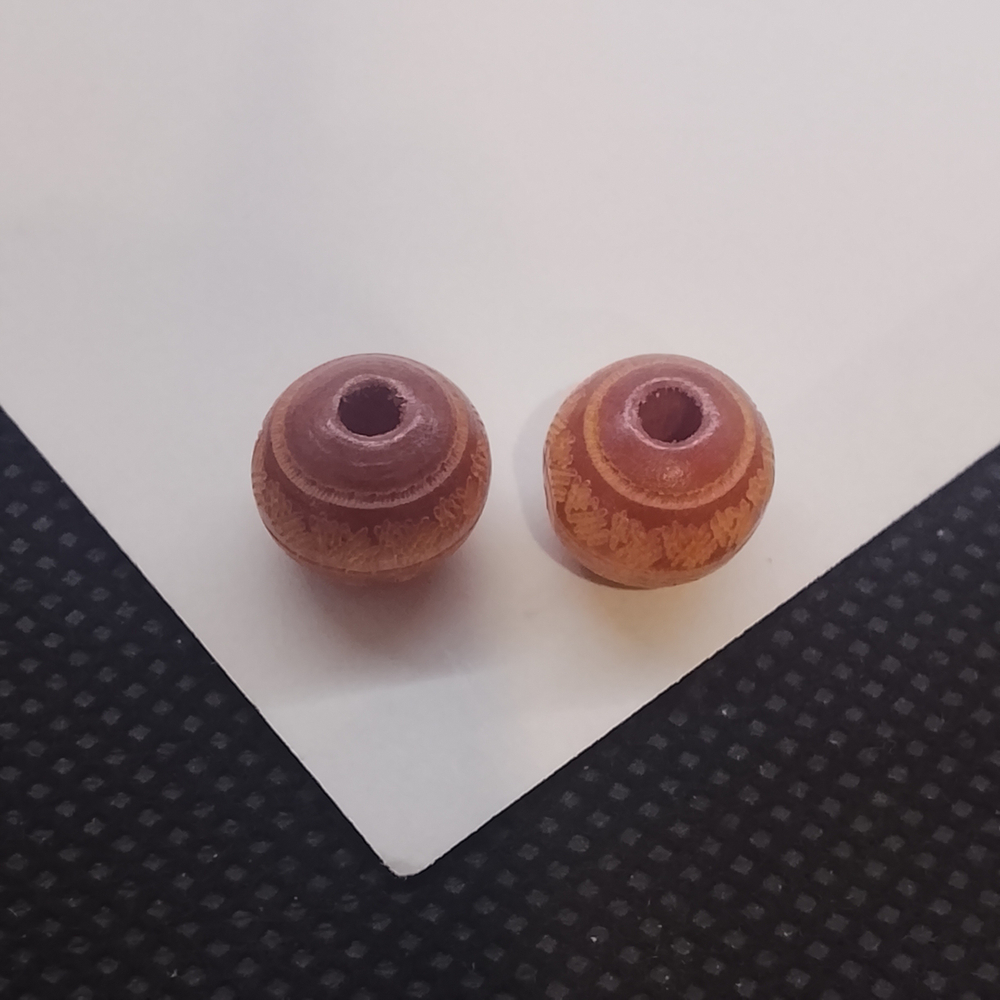 Деревянные бусины с рисунком, шар, 10мм, штучно