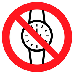 Знак - С часами запрещено