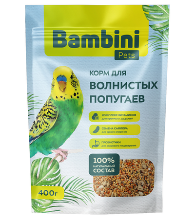 Bambini Pets для волнистых попугайчиков, 400гр.
