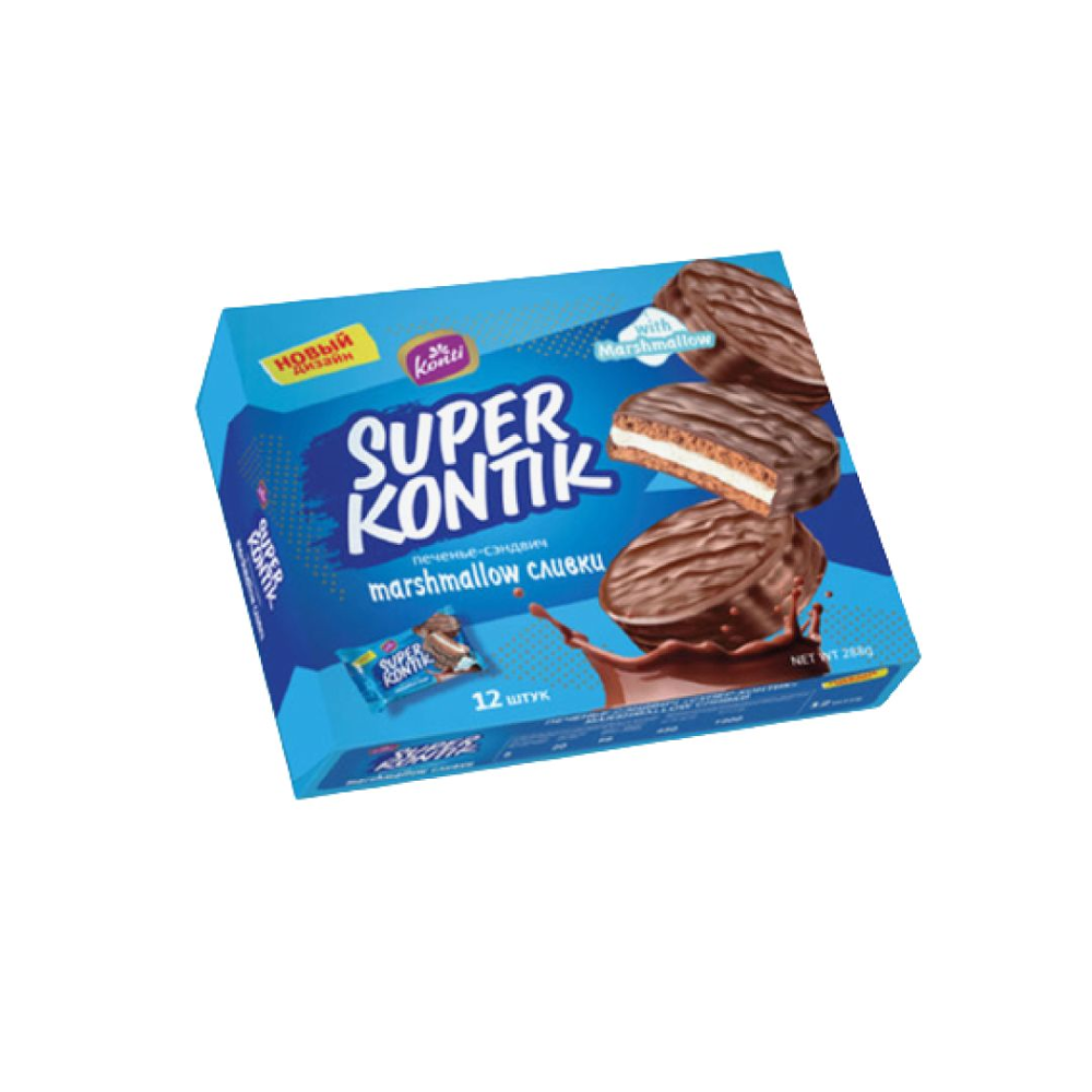 Печенье сэндвич Super Kontik маршмелоу 288 гр