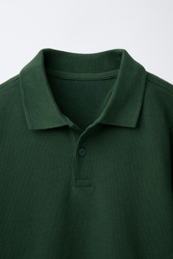 ZARA БАЗОВОЕ ПОЛО, ЗЕЛЕНЫЙ