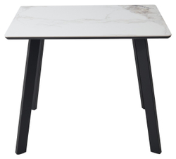 Стол ТИК ТАК 90  PANDORA LIGHT, керамика / Черный каркас М-City