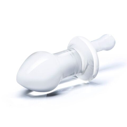 Прозрачный стеклянный анальный плаг с ручкой Glass Juicer - 12,7 см.