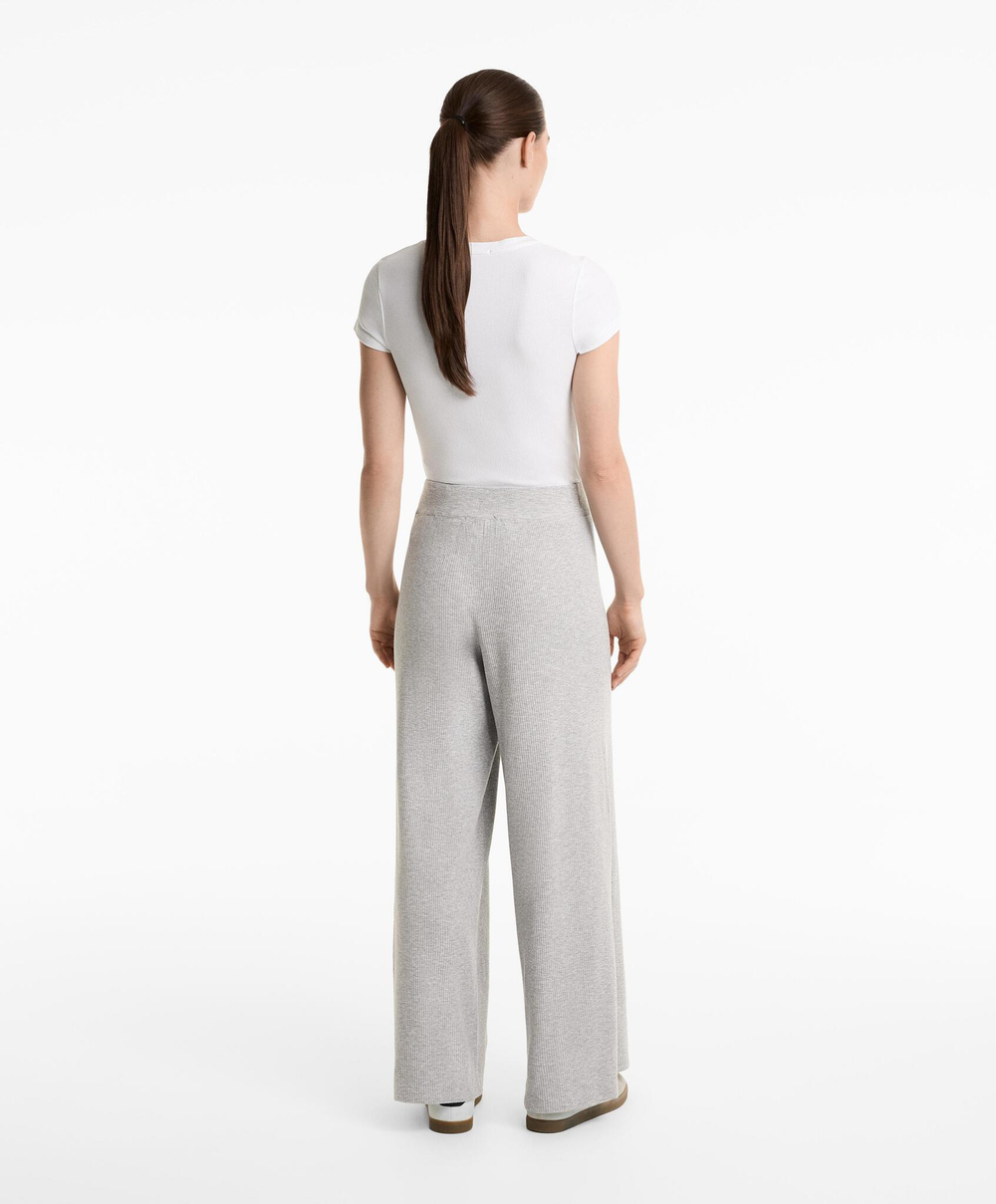 OYSHO Широкие брюки из рубчатой ткани, серый меланж