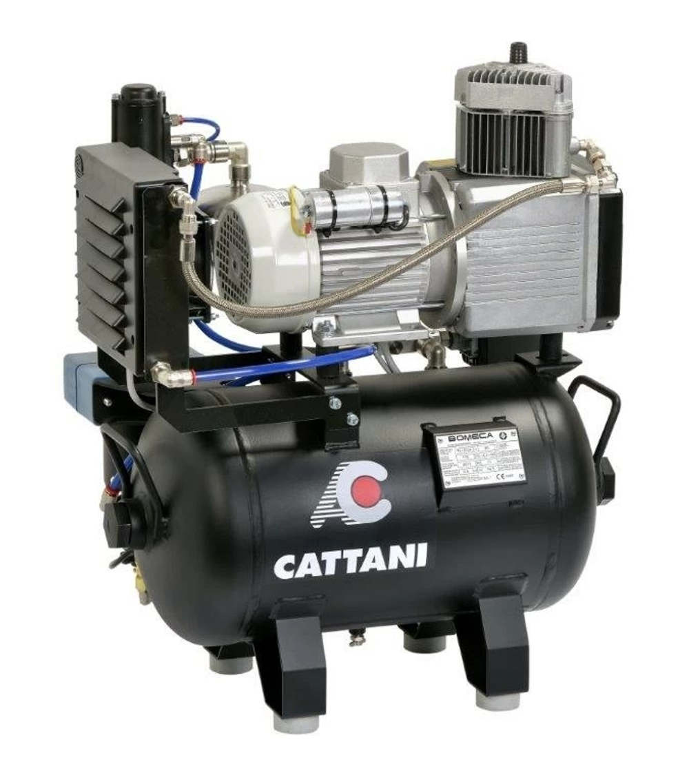 Компрессор Cattani на 1 установку, 1 цилиндр, без осушителя (без кожуха), ресивер 30 л