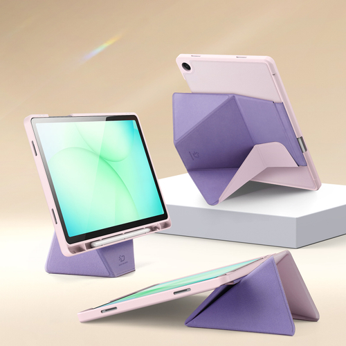 Чехол книжка розового цвета от Dux Ducis для планшета Samsung Galaxy Tab A9 Plus и Tab 11 Plus, серия Vers Series Case, с магнитным держателем Pencil