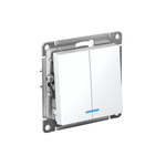 Выключатель 2-кл. AtlasDesign (сх. 5а) 10AX с подсветкой механизм лотос SE ATN001353