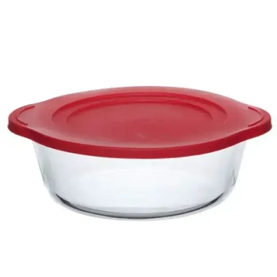 Посуда для свч круглая с пластиковой крышкой 2 л