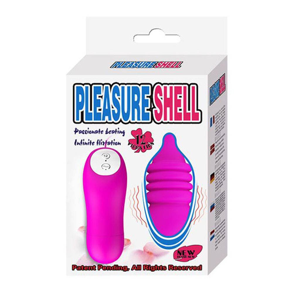 Вибропуля 9см с рёбрышками и выносным пультом управления Baile Pleasure Shell BI-014150