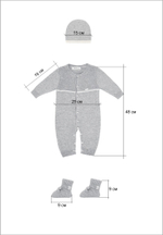 Комбинезон, шапочка и пинетки из хлопка (Серый), MÍA Basic