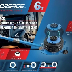Домкрат подкатной пневматический 6т (h min-150мм,h max-400мм,?-300мм) Forsage F-TRA1823