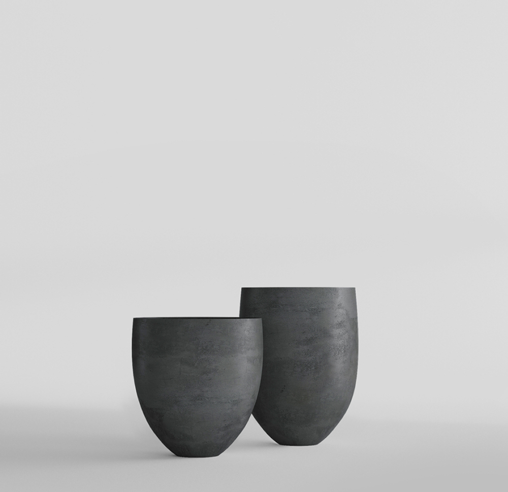 Кашпо, коллекция Concrete (Midnight), форма BARREL