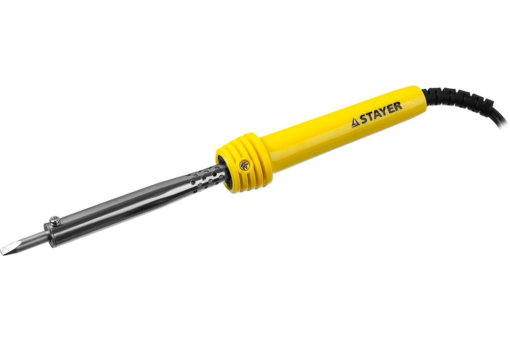 STAYER MAXTerm, 60 Вт, клин, электропаяльник с пластиковой рукояткой (55305-60)