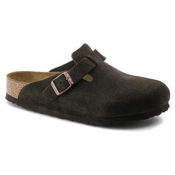 Birkenstock Boston Soft Footbed Домашние тапочки Темно-кофейный Унисекс