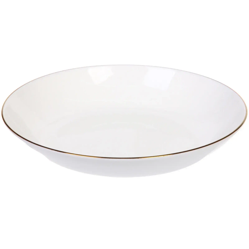 Тарелка фарфоровая «White magic Gold» 20см глубокая