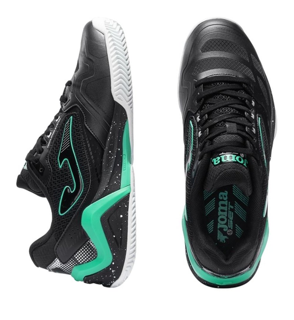 Мужские теннисные кроссовки Joma Set Men 2601 Clay - black/turquoise