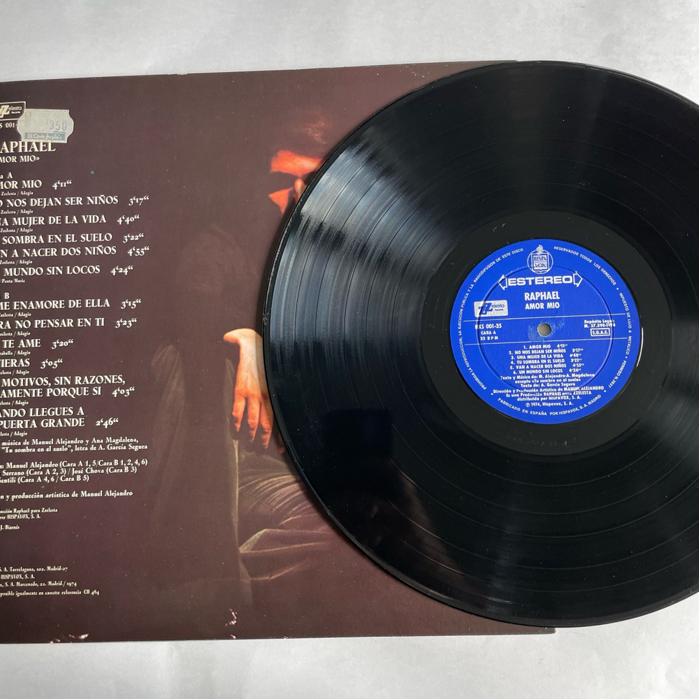 Винтажная виниловая пластинка LP Raphael Рафаэль Amor M o (Испания 1974)