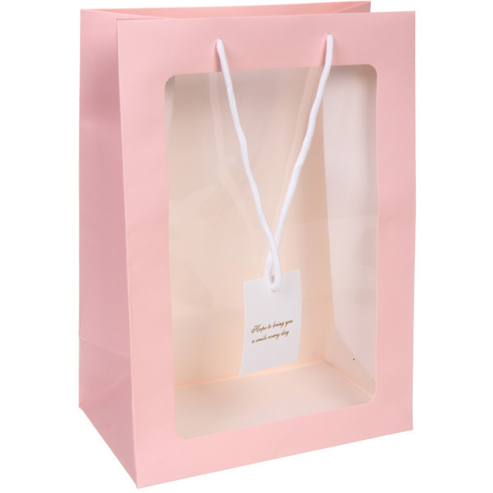 Пакет для цветов и подарков «Шарм» 25*15*35 см, розовый