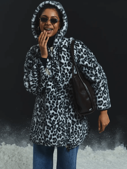 Шуба искусственная, снежный барс, Severina