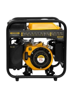 Генератор инверторный DENZEL GT-2500iF, 2.5 кВт и 212 см3 объем двигателя, 230 В и 5 л объем топливного бака, ручной стартер и 2 розетки 16 А, выход постоянного тока 12 В, 94704