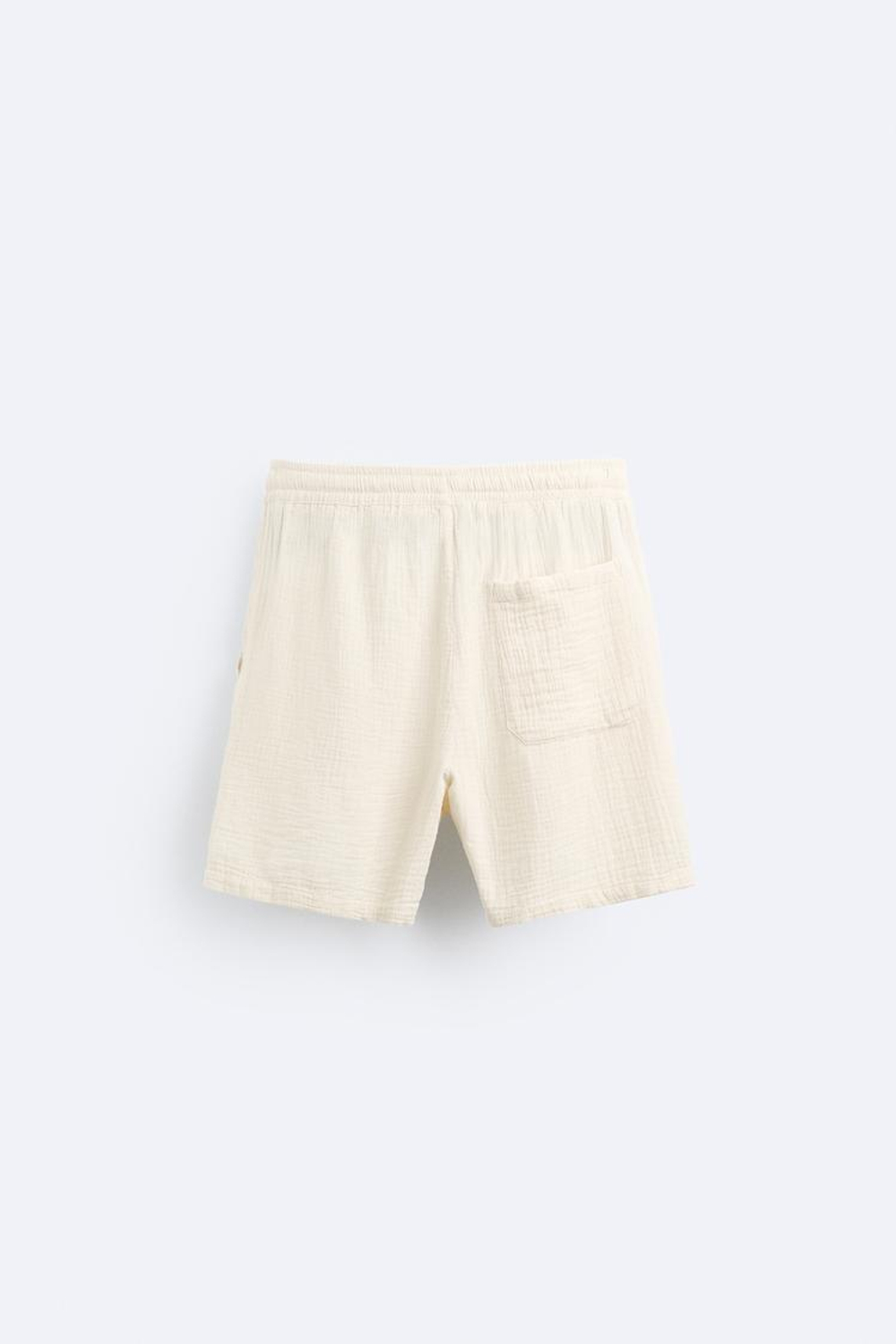 ZARA ШОРТЫ ИЗ ЖАТОЙ ТКАНИ, БЕЖЕВЫЙ