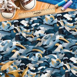 Ткань премиум таффета морское вдохновение