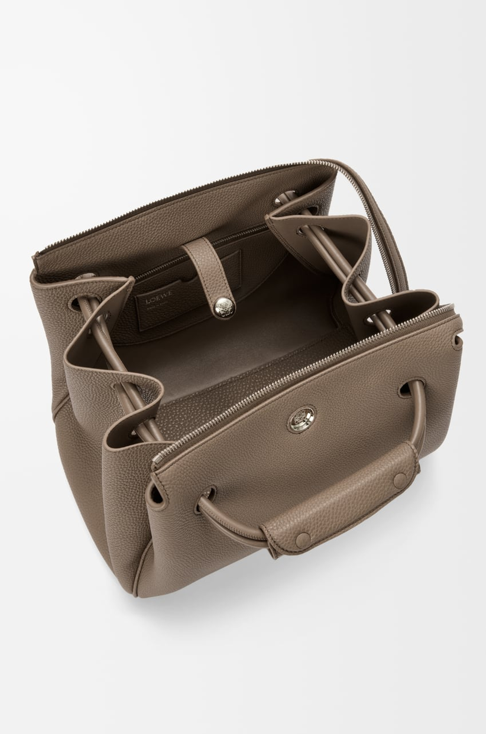 Loewe Сумка Madrid среднего размера из мягкой зернистой телячьей кожи, серо-коричневый