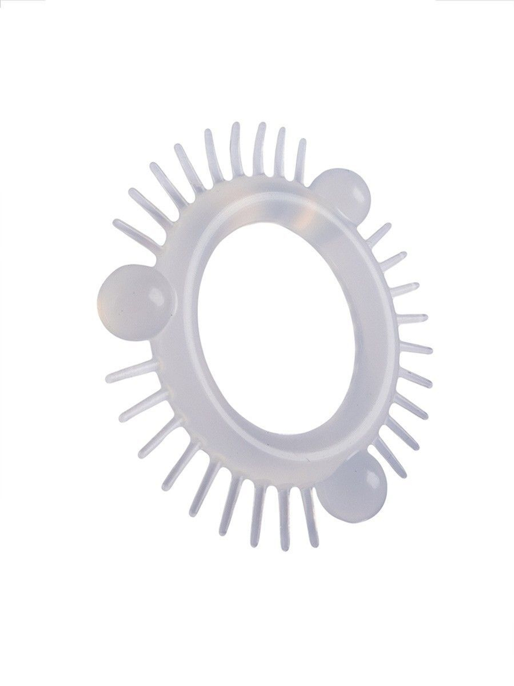 Эластичное эрекционное кольцо с 3 шариками и шипами (Цвет: белый)