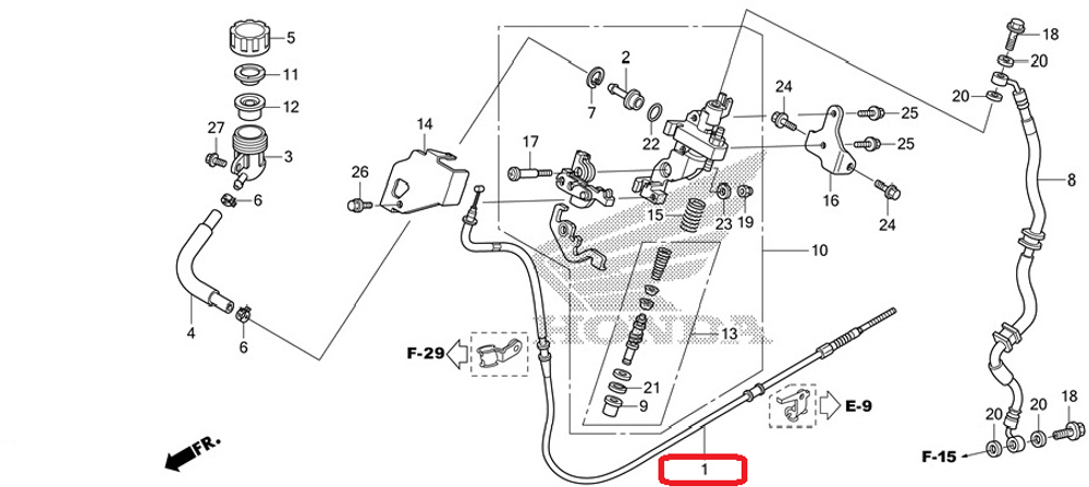 43450-KWN-711. CABLE COMP., RR. BRAKE SECOND
