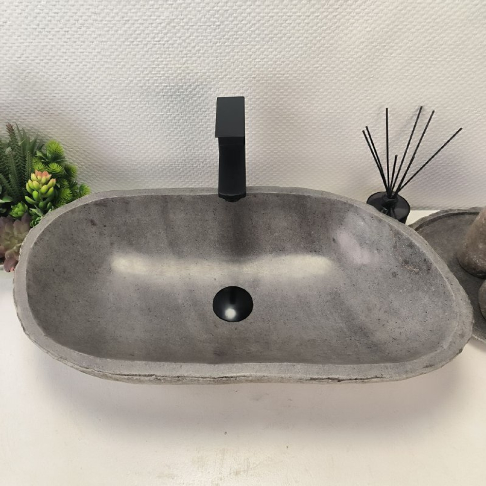 Раковина из речного камня RS63635 (64*35*16) 0124
