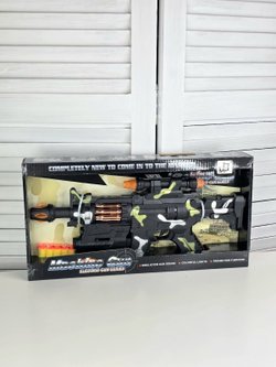 Автомат с лазерным прицелом свет/звук/мягкие пули в коробке (200346852)