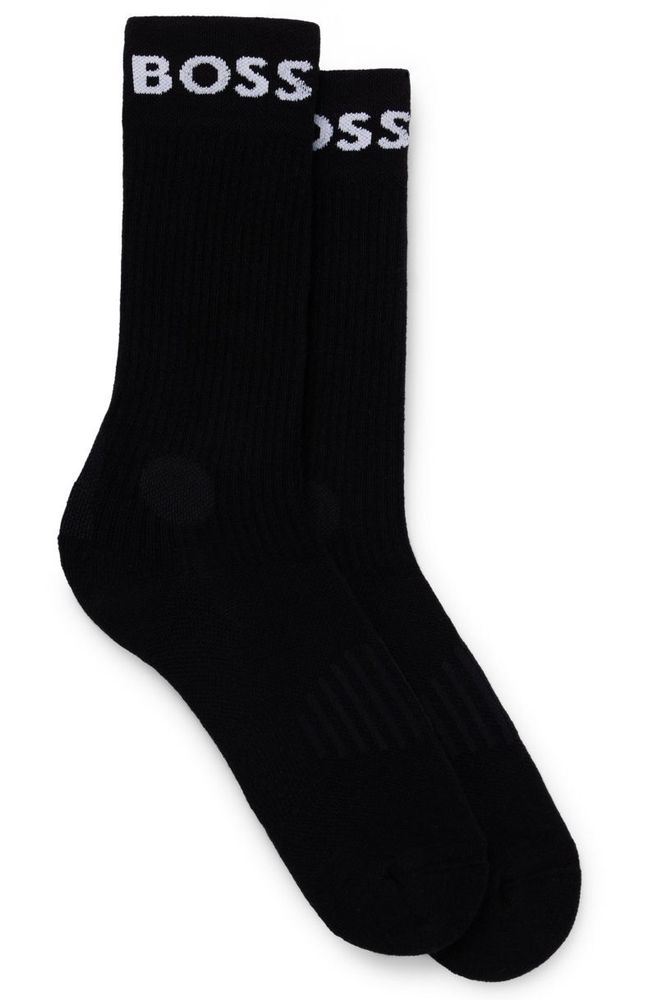 Теннисные носки BOSS x Matteo Berrettini Quarter-Length Socks In Stretch Fabric - black