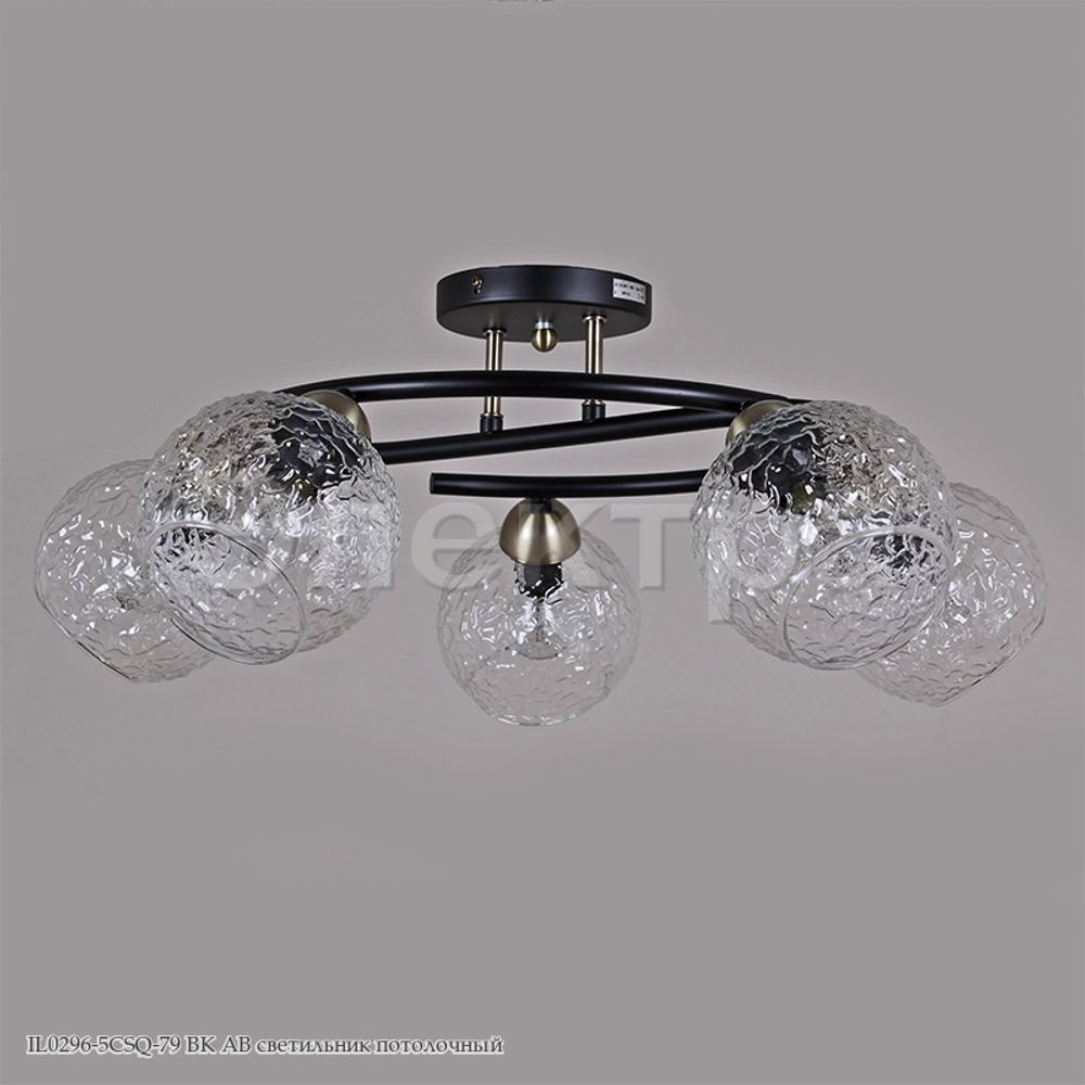Светильник потолочный IL0296-5CSQ-79 BK AB