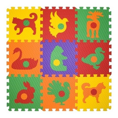 Коврик-пазл BABYPUZZ (9 плит 33x33x1см, ~1кв.м./уп) Животный мир