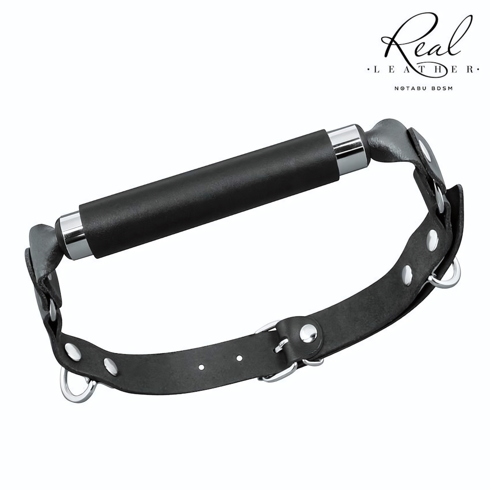 Черный кожаный кляп-трензель (Цвет: черный)