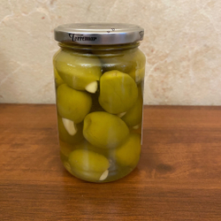 Оливки Torremar Королевские с чесноком 350 гр в стеклянной банке Испания