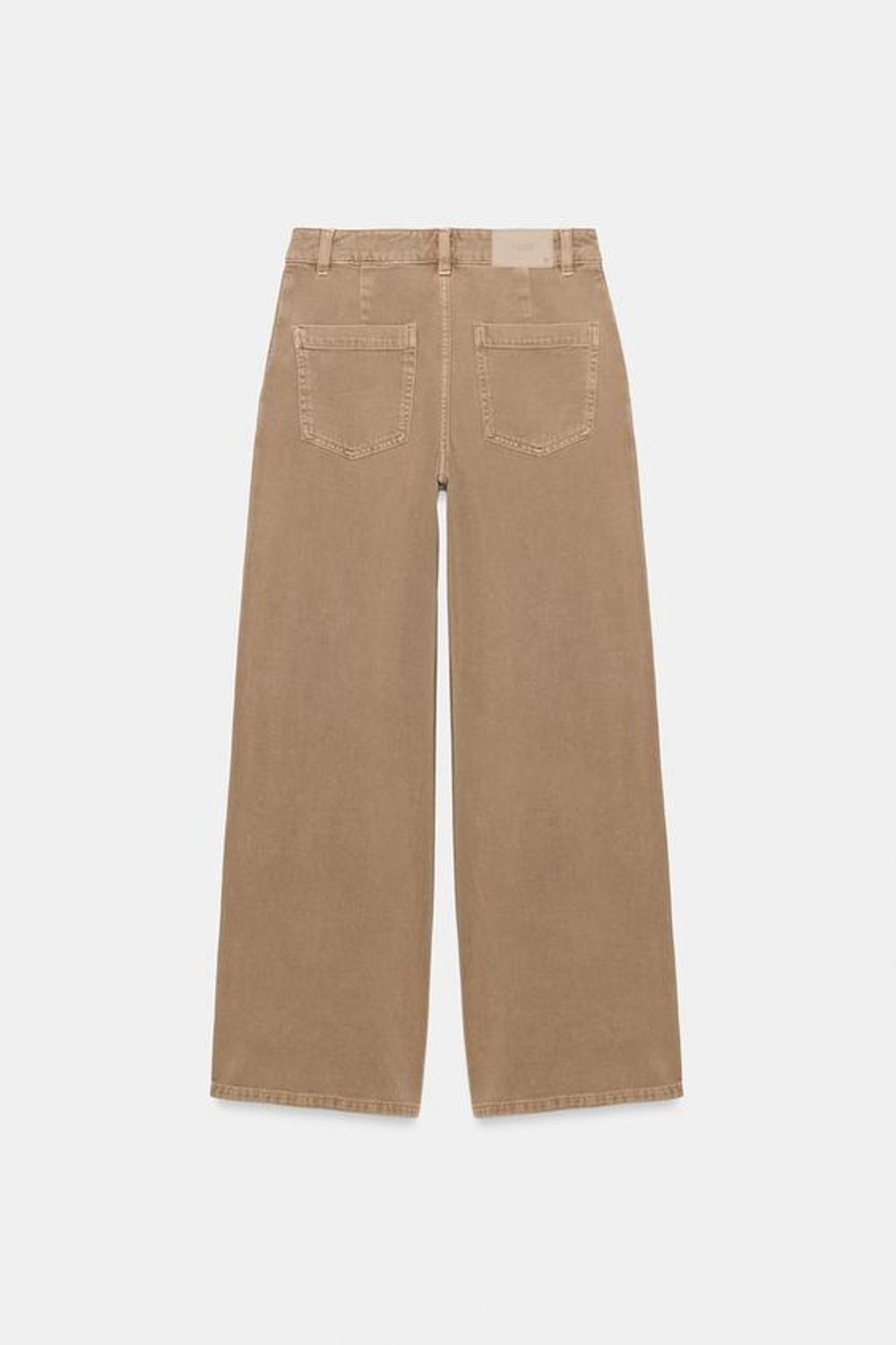 ZARA ДЖИНСЫ Z1975 WIDE-LEG СО СРЕДНЕЙ ПОСАДКОЙ И ВЫТАЧКАМИ, СВЕТЛЫЙ ЖЕЛТО-КОРИЧНЕВЫЙ