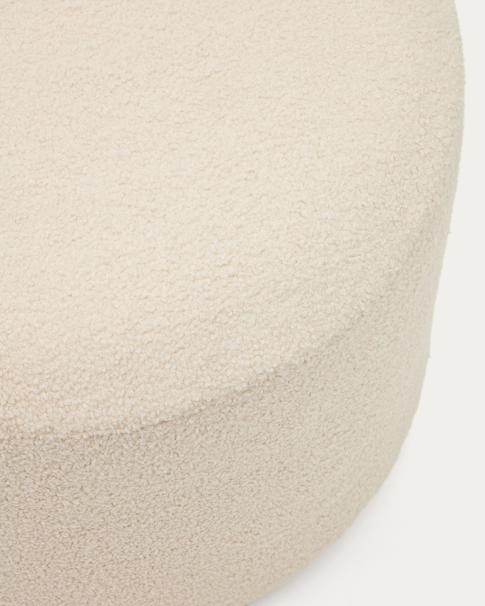 Kaeli Пуф для ног со съемным чехлом из экрю букле Ø 60