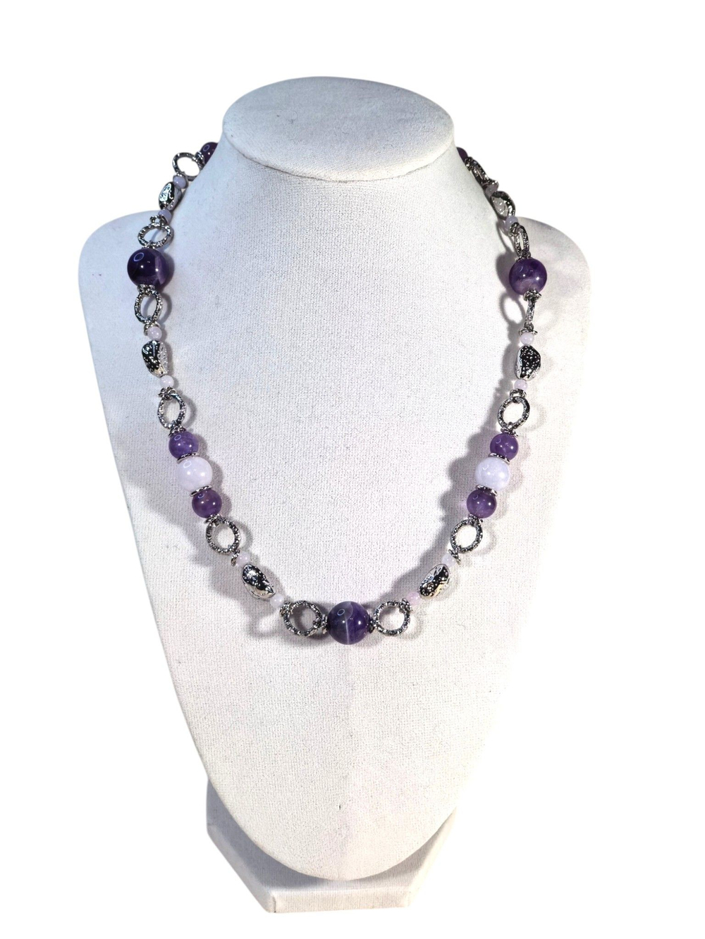 Комплект колье и серьги с аметистом