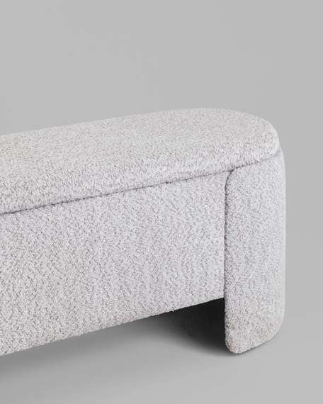 Банкетка Taks с местом для хранения букле светло-серый