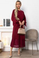 Юбка с кружевом Элегия (бордо) Ю14912-10М LT Collection