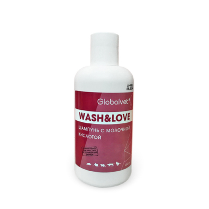 GLOBALVET Wash&Love Шампунь с молочной кислотой 3% для животных, 250 мл