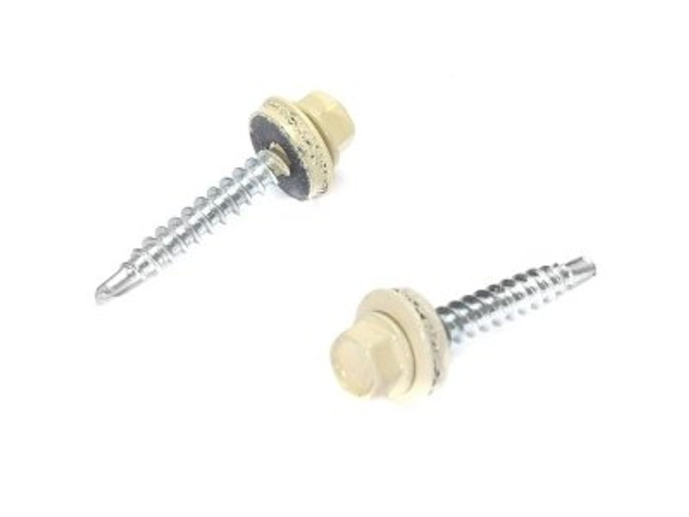 Саморез кровельный мет-дер, слоновая кость 4,8*35 RAL 1014 (250шт/уп)