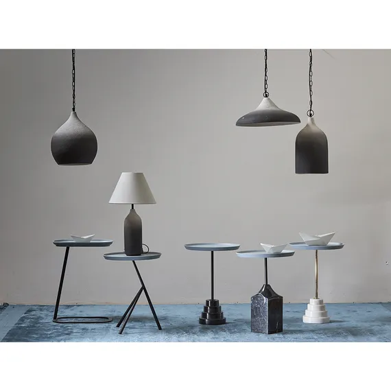 Столик кофейный Sustainable Collection, Ø38х53 см, серый, белый мрамор